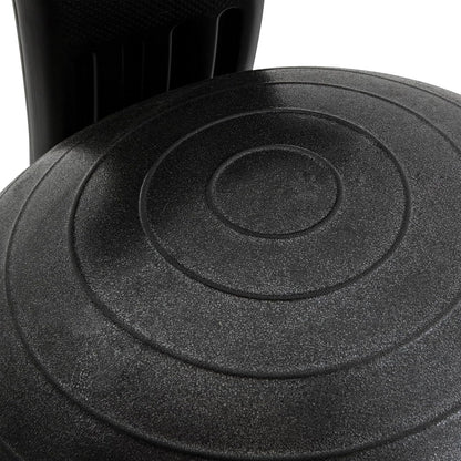 Exercise Ball Chair: FitPro Balance Ball Chair with Wheels and Back Support for Home or Office Use - Includes Hand Pump - Black