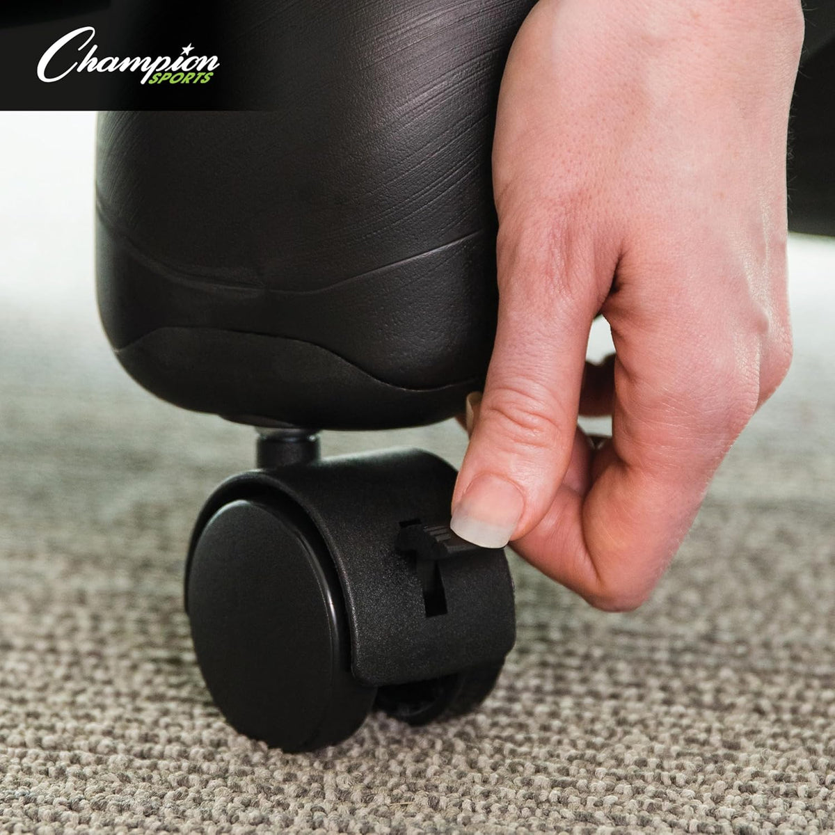 Exercise Ball Chair: FitPro Balance Ball Chair with Wheels and Back Support for Home or Office Use - Includes Hand Pump - Black