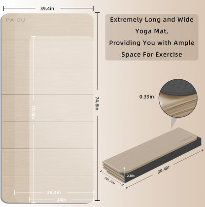 Foldable Yoga Mat 10MM Thick 75‘’x40‘“ Quick Fold Easy Storage