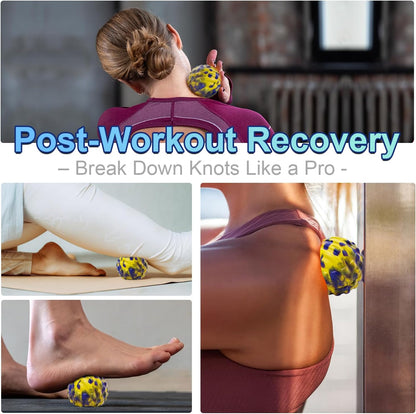 Deep Tissue Massage Ball for Exercise & Recovery - SGS Certification - Targets Back, Shoulder, Legs&Feet - Relieves Muscle Knots, Joint Pain&Tightness, Pressure Point Therapy- Myofascial Release Ball