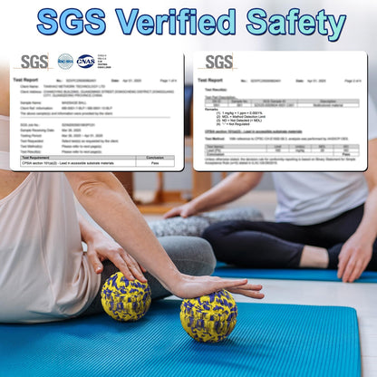 Deep Tissue Massage Ball for Exercise & Recovery - SGS Certification - Targets Back, Shoulder, Legs&Feet - Relieves Muscle Knots, Joint Pain&Tightness, Pressure Point Therapy- Myofascial Release Ball