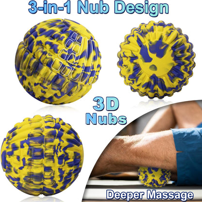 Deep Tissue Massage Ball for Exercise & Recovery - SGS Certification - Targets Back, Shoulder, Legs&Feet - Relieves Muscle Knots, Joint Pain&Tightness, Pressure Point Therapy- Myofascial Release Ball