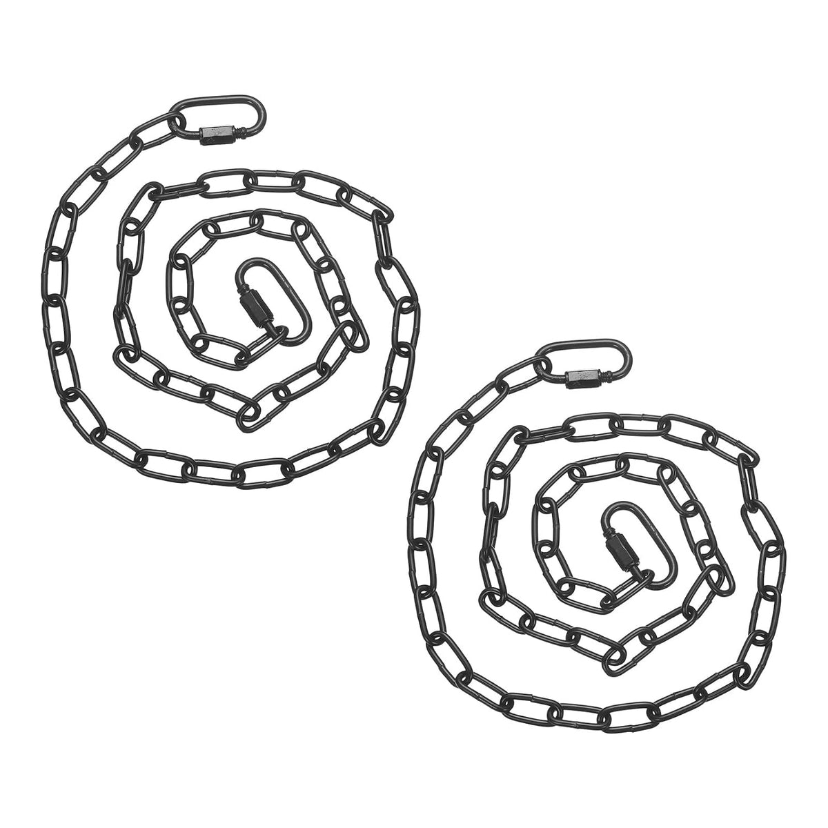 2 Pcs Gate Hanging Chain Lock 30 in x 2.5mm Dia Alloy Steel Black