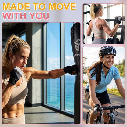 Workout Gloves for Women - Breathable Weight Lifting Gloves with Non-Slip Silicone Padding, Fingerless Gym Gloves for Cycling, Rowing, Pull Ups & Training (4 Sizes)