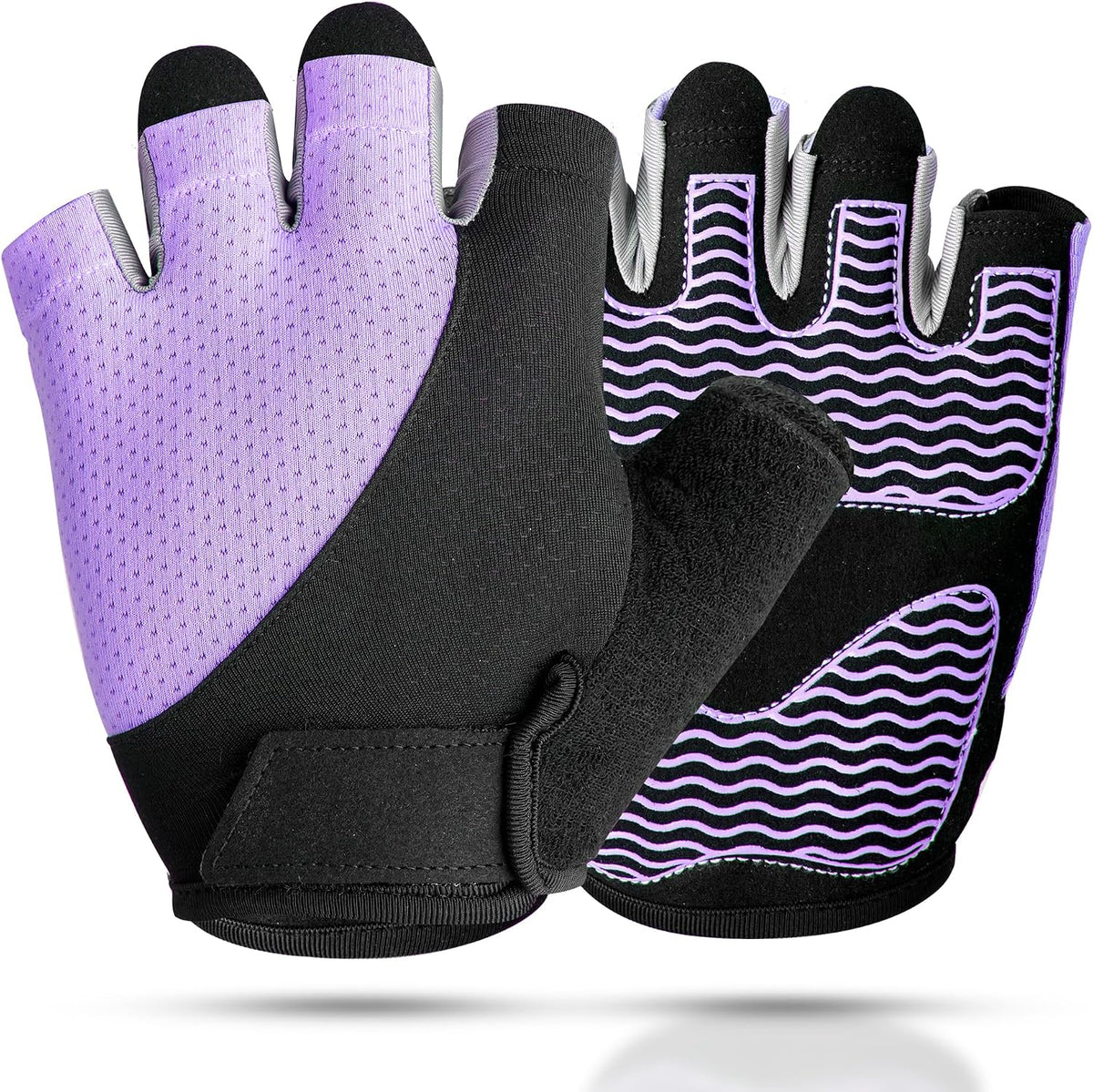 Workout Gloves for Women - Breathable Weight Lifting Gloves with Non-Slip Silicone Padding, Fingerless Gym Gloves for Cycling, Rowing, Pull Ups & Training (4 Sizes)