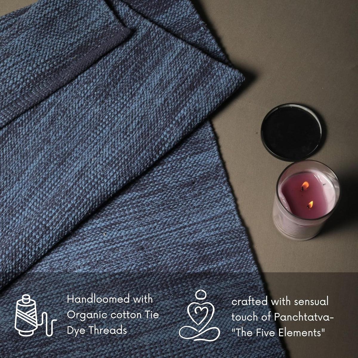 Organic Cotton Yoga Mat Extra Thich Mat for Fitness 72"L x 24"W Inches Highly Absorbent Reversible Yoga Rug Tie Dye Yoga Mat for Exercise Travel Mat for Indoor/Outdoor Use Handloomed Meditation Mat