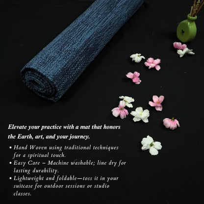 Organic Cotton Yoga Mat Extra Thich Mat for Fitness 72"L x 24"W Inches Highly Absorbent Reversible Yoga Rug Tie Dye Yoga Mat for Exercise Travel Mat for Indoor/Outdoor Use Handloomed Meditation Mat