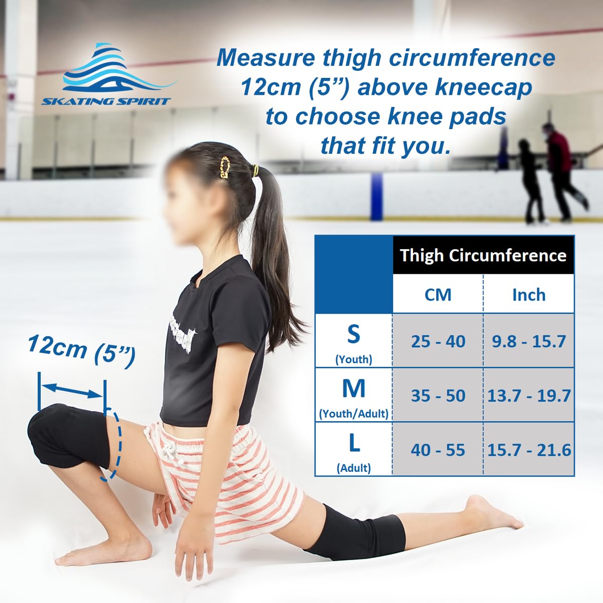 Gel Knee Pads (1 Pair), Cushion and Support Knee Cap for Dancing Figure Skating Gymnastic, Youth and Adult (Medium) Beige