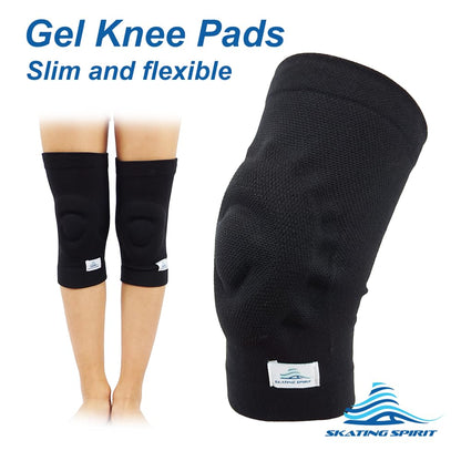 Gel Knee Pads (1 Pair), Cushion and Support Knee Cap for Dancing Figure Skating Gymnastic, Youth and Adult (Medium) Beige