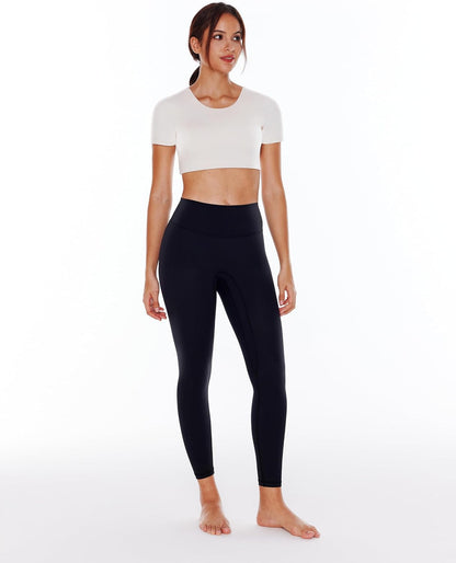 Women's Open Back Workout Crop Tops Short Sleeve Backless Bra