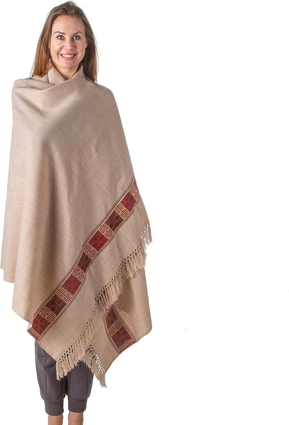 Meditation Shawl or Blanket, Vegan Wool Wrap, Oversize Scarf, Indian Blanket. Unisex