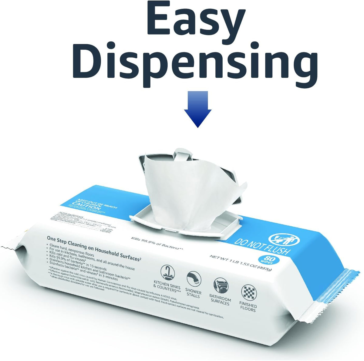 Disinfecting Wipes, Lemon & Fresh Air Scent, Multi-Surface, Sanitizes/Cleans/Disinfects/Deodorizes, Strong & Convenient, 320 Count (4 Packs of 80)