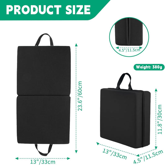 Garden Kneeling Pad, Memory Foam Knee Cushions for Gardening, Extra Thick Knee Pad, Water Resistant Prayer Pillow for Work, Yoga, Physical Therapy(Black)