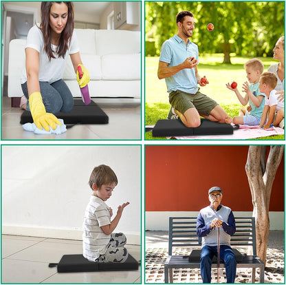 Garden Kneeling Pad, Memory Foam Knee Cushions for Gardening, Extra Thick Knee Pad, Water Resistant Prayer Pillow for Work, Yoga, Physical Therapy(Black)