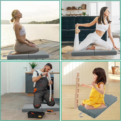 Garden Kneeling Pad, Memory Foam Knee Cushions for Gardening, Extra Thick Knee Pad, Water Resistant Prayer Pillow for Work, Yoga, Physical Therapy(Black)