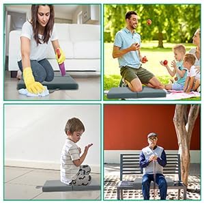 Garden Kneeling Pad, Memory Foam Knee Cushions for Gardening, Extra Thick Knee Pad, Water Resistant Prayer Pillow for Work, Yoga, Physical Therapy(Black)