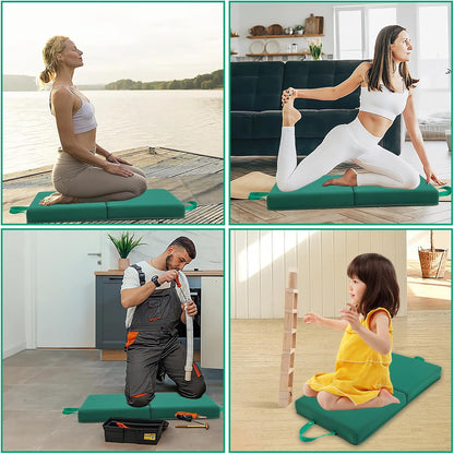 Garden Kneeling Pad, Memory Foam Knee Cushions for Gardening, Extra Thick Knee Pad, Water Resistant Prayer Pillow for Work, Yoga, Physical Therapy(Black)