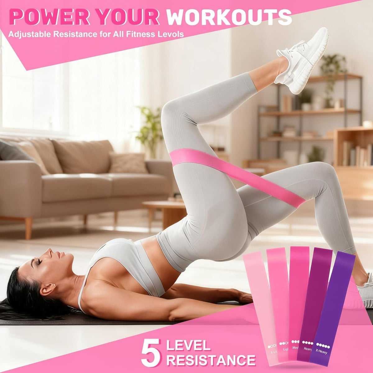 18 Pcs Pilates Kit for Home Workouts Women, 14" Magic Circle with Pilates Ring and Ball Set, 3 Fabric Resistance Bands & 5 Latex Bands for Core Strength, Toning & Flexibility.