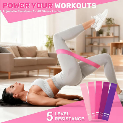 18 Pcs Pilates Kit for Home Workouts Women, 14" Magic Circle with Pilates Ring and Ball Set, 3 Fabric Resistance Bands & 5 Latex Bands for Core Strength, Toning & Flexibility.