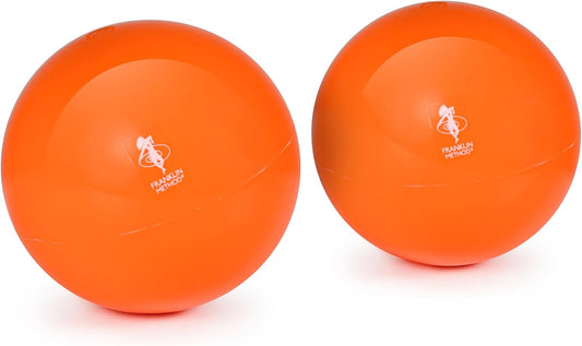 Franklin Method Smooth Ball Set – Adjustable Firmness, Orange, 4" Pair
