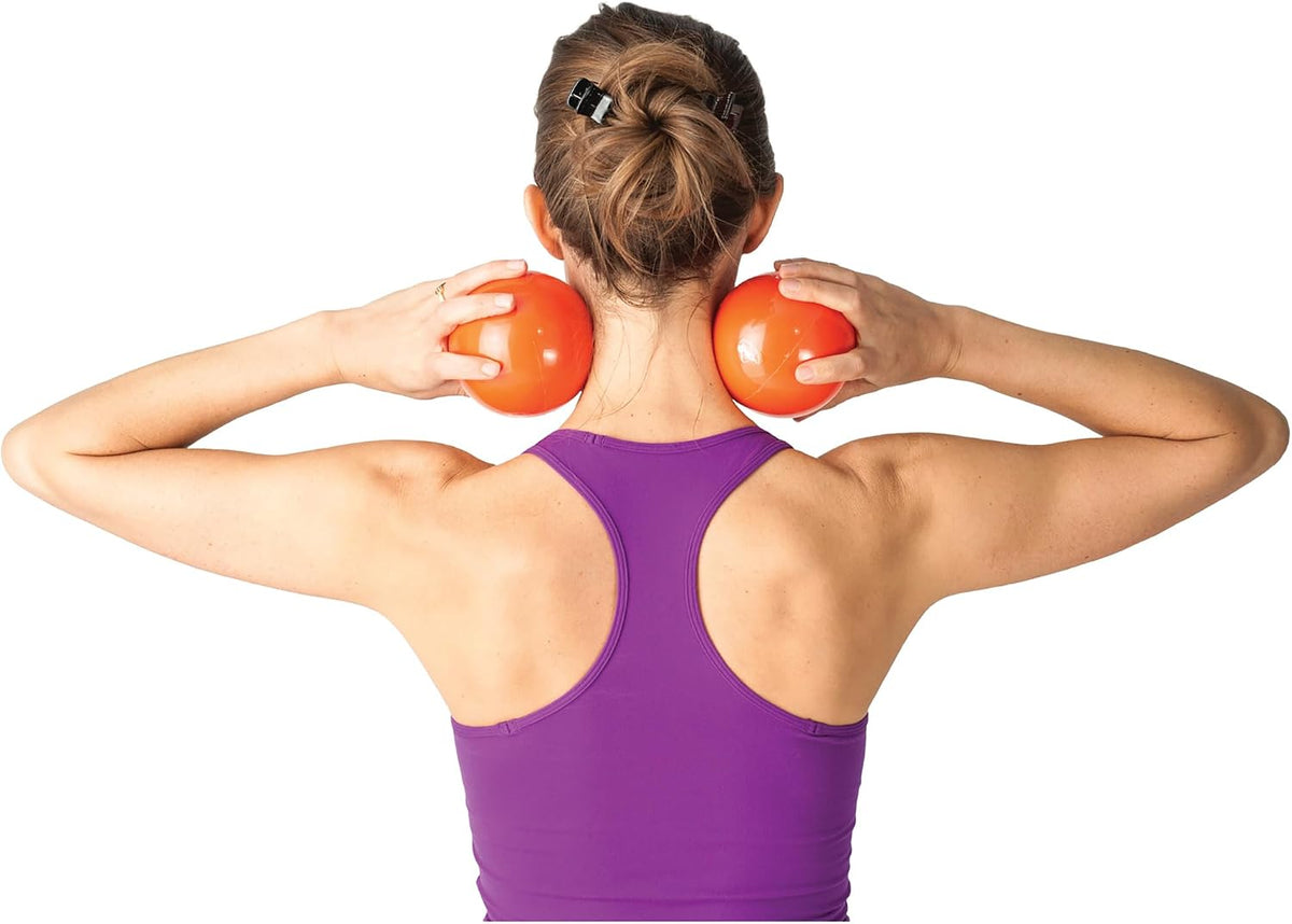 Franklin Method Smooth Ball Set – Adjustable Firmness, Orange, 4" Pair