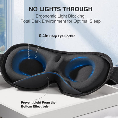 Weighted Sleep Mask for Women Men, 3D Light Blocking Eye Mask, Black