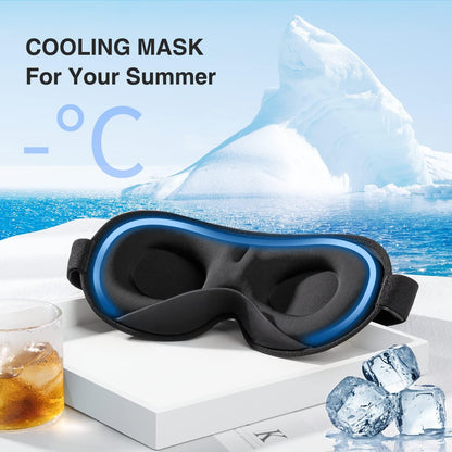 Weighted Sleep Mask for Women Men, 3D Light Blocking Eye Mask, Black