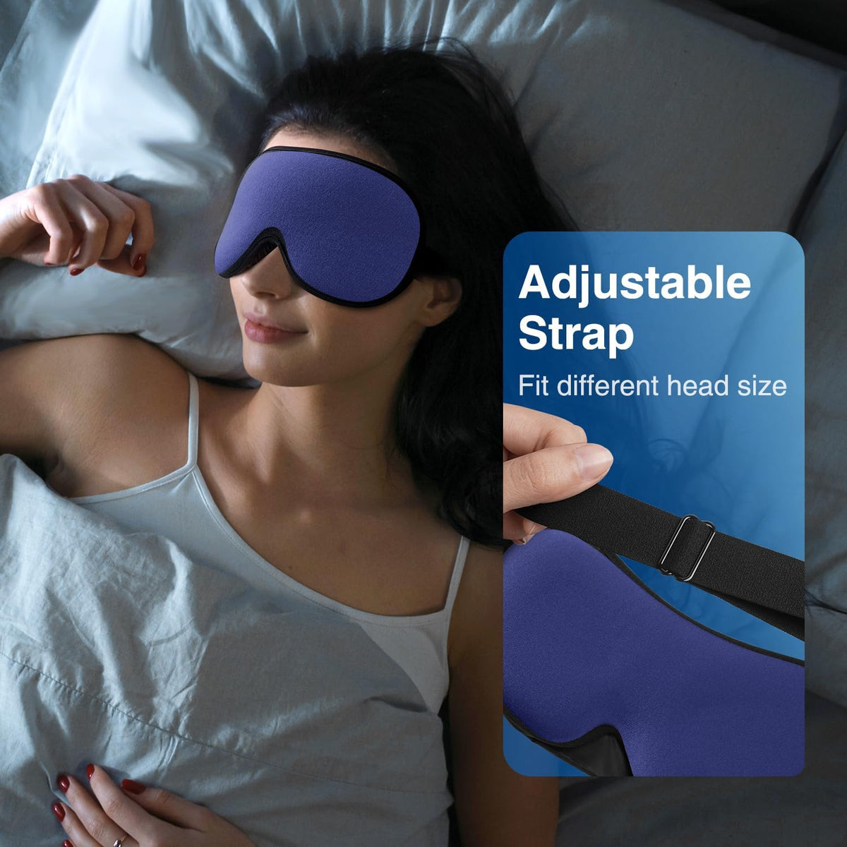 Weighted Sleep Mask for Women Men, 3D Light Blocking Eye Mask, Black