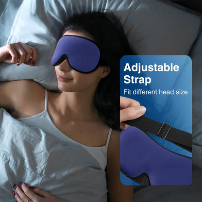 Weighted Sleep Mask for Women Men, 3D Light Blocking Eye Mask, Black
