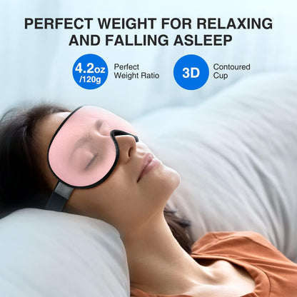 Weighted Sleep Mask for Women Men, 3D Light Blocking Eye Mask, Black