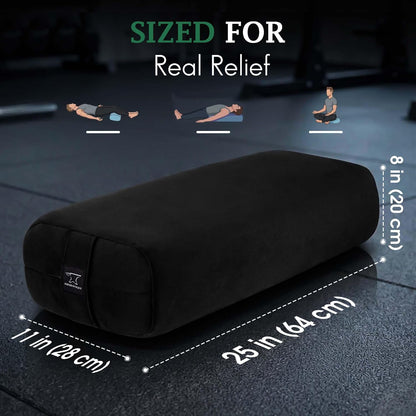 Men’s Yoga Bolster – Premium Support Cushion for Yoga, Meditation, and Restoration, Black
