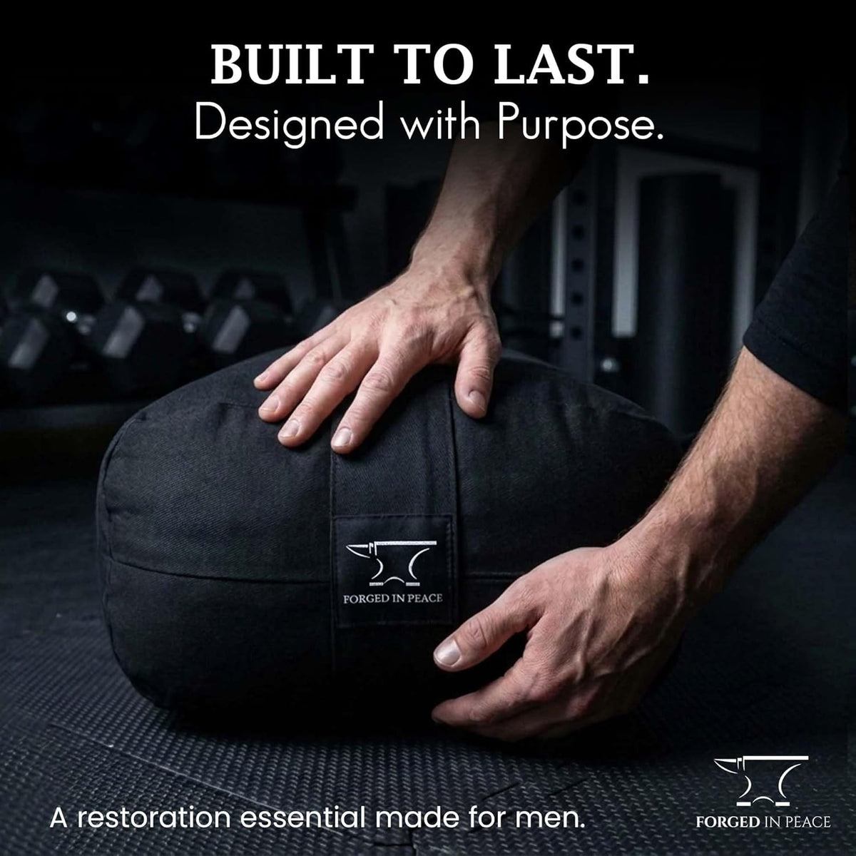Men’s Yoga Bolster – Premium Support Cushion for Yoga, Meditation, and Restoration, Black