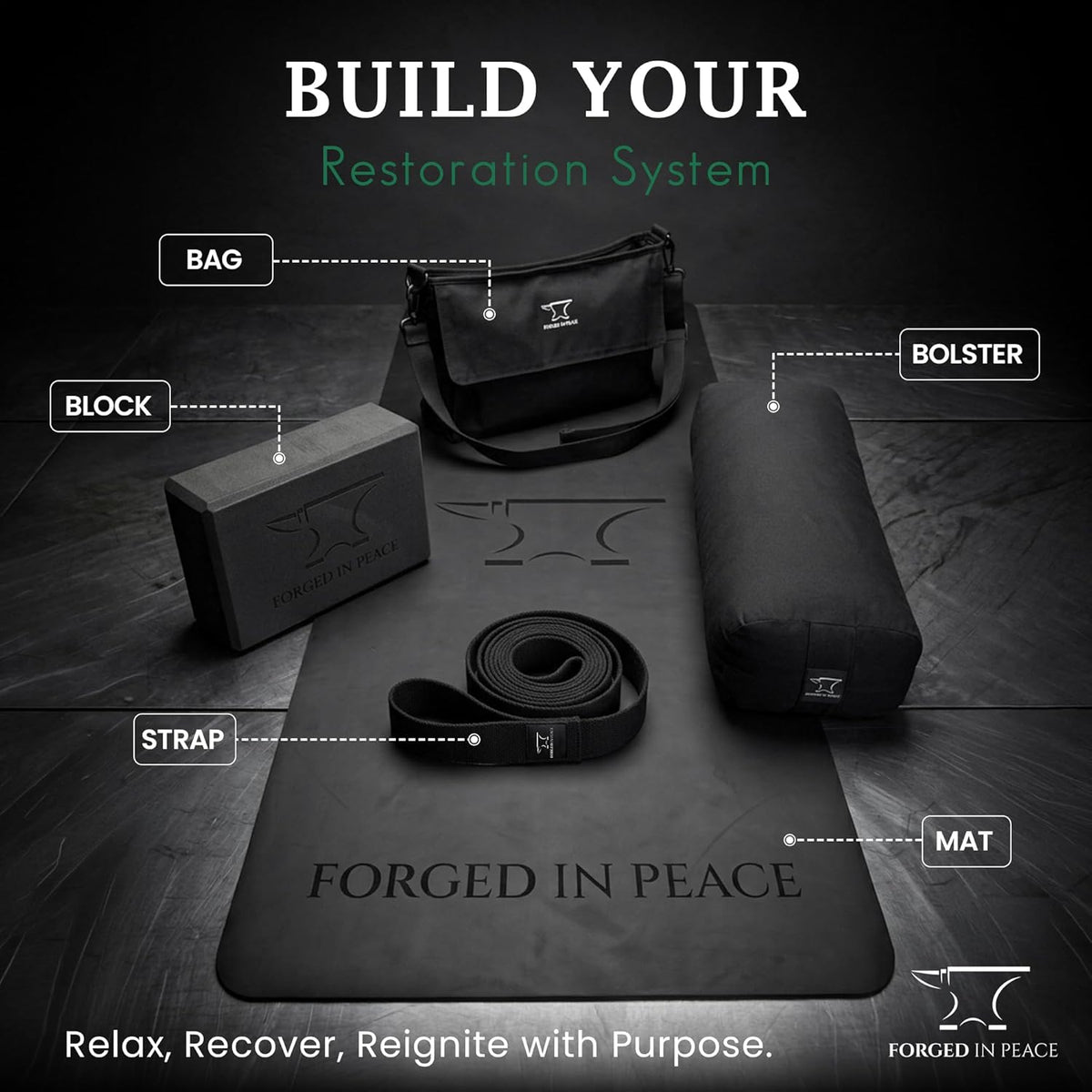 Men’s Yoga Bolster – Premium Support Cushion for Yoga, Meditation, and Restoration, Black