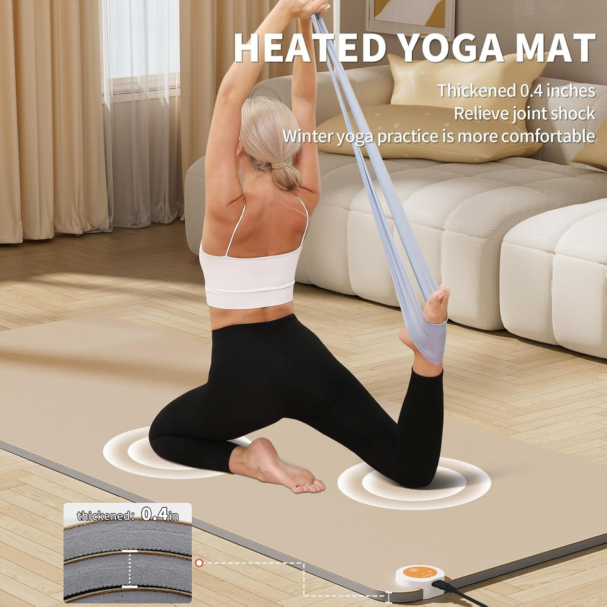 Heating mat, Extra Large Anti Slip Electric Heating Yoga mat
