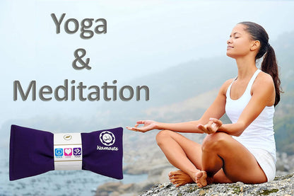 Lavender Eye Pillows - Yoga Eye Pillows Namaste Hot Cold Aromatherapy for Stress, Meditation, Spa, Relaxation Gifts - Made in USA - Set of 4 - Purple Cotton