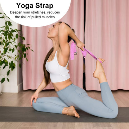 Yoga Blocks Set, High - Density Yoga Block with 2 Strap, Lightweight Foam Brick Yoga Pilates Blocks, Anti-Slip Yoga Brick with Embossed Design for Posture Adjustment and Movement Assistance