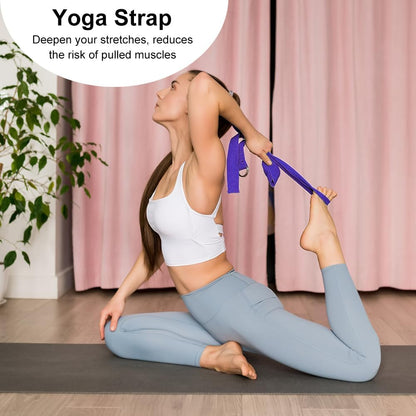 Yoga Blocks Set, High - Density Yoga Block with 2 Strap, Lightweight Foam Brick Yoga Pilates Blocks, Anti-Slip Yoga Brick with Embossed Design for Posture Adjustment and Movement Assistance