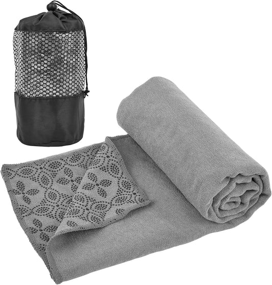 Yoga Towels, Non Slip Hot Yoga Mat Towel with Grip Dots,Super-Absorbent Soft Microfiber Yoga Blanket for Pilates, Fitness and Workout 72inch x 24inch