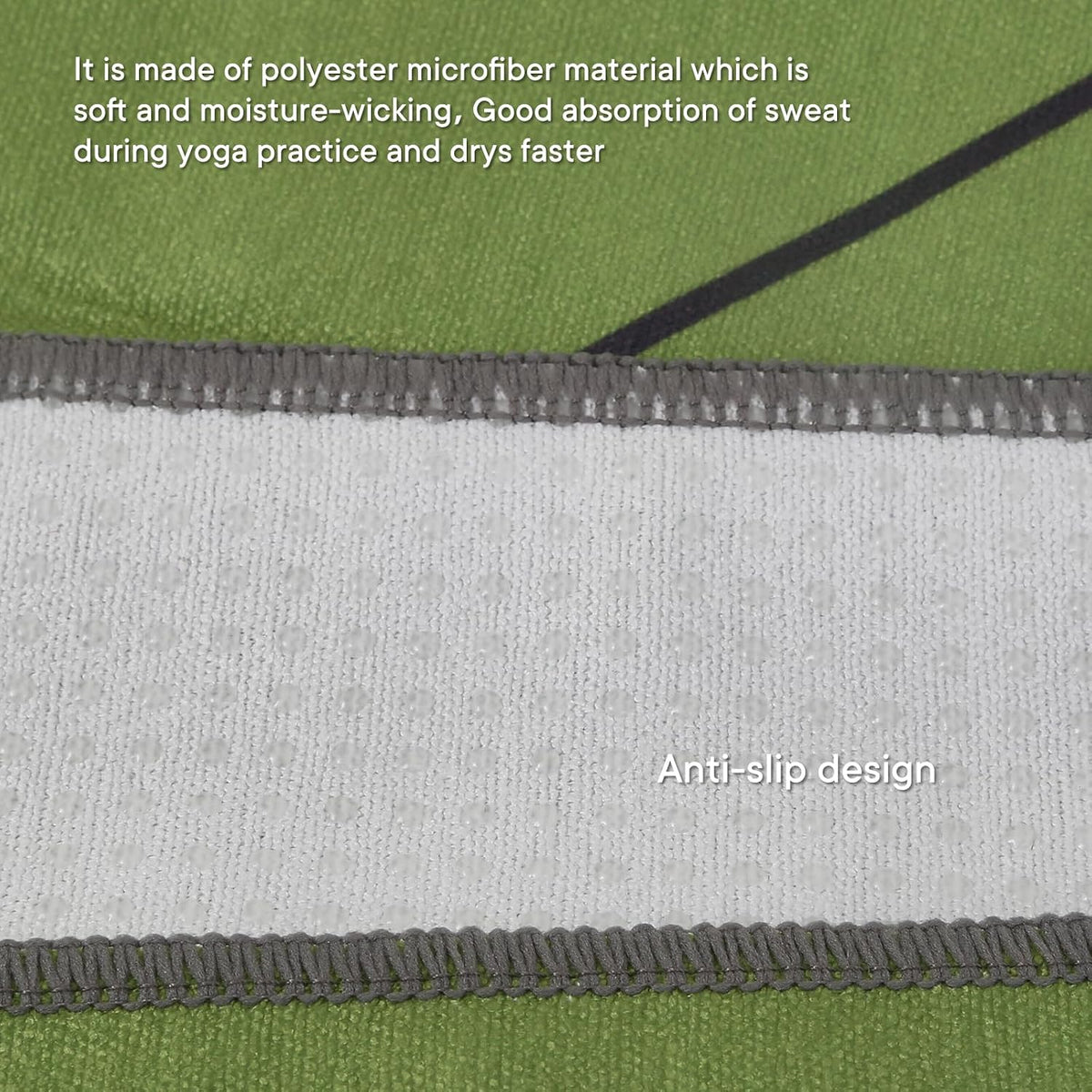 Yoga Towels, Non Slip Hot Yoga Mat Towel with Grip Dots,Super-Absorbent Soft Microfiber Yoga Blanket for Pilates, Fitness and Workout 72inch x 24inch