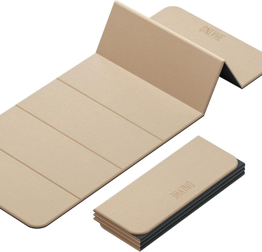 Foldable Yoga Mat Exercise Mat for Home Workout, Comfortable and Durable, 8mm Thick Portable Folding Mat, Non-Slip, Pilates Mat Thick, Outdoor Use, Meditation, Travel, Camping (71"x24" x 0.3")