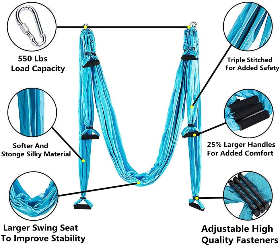 Aerial Yoga Swing Set,Ultra Strong Yoga Hammock Trapeze Extension,Antigravity Ceiling Hanging Yoga Sling Inversion Exercises