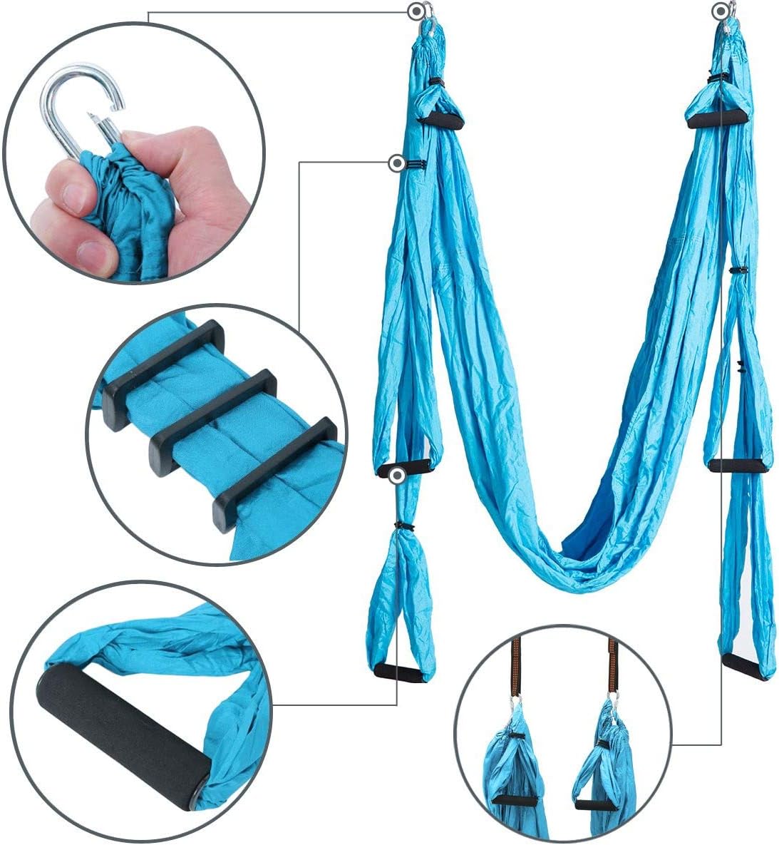Aerial Yoga Swing Set,Ultra Strong Yoga Hammock Trapeze Extension,Antigravity Ceiling Hanging Yoga Sling Inversion Exercises