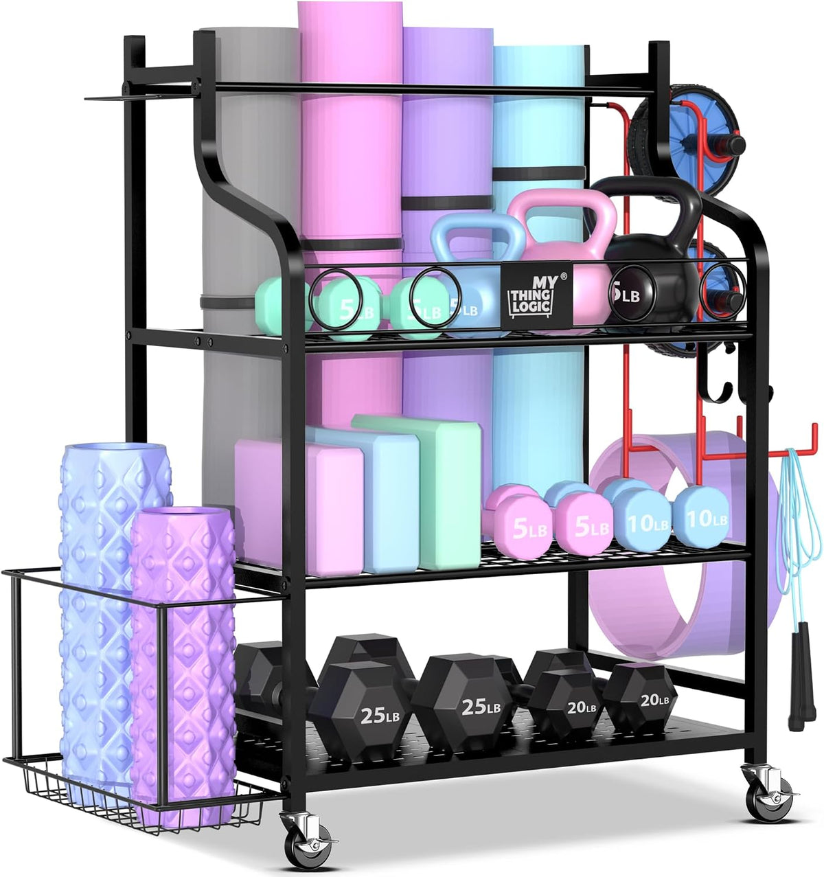 Home Gym Rack for Dumbbells, Yoga Mats and Workout Equipment