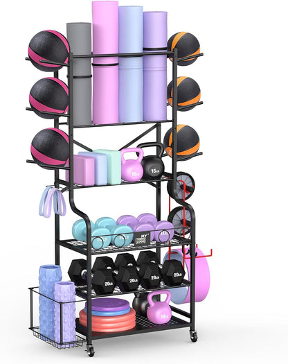 Home Gym Rack for Dumbbells, Yoga Mats and Workout Equipment