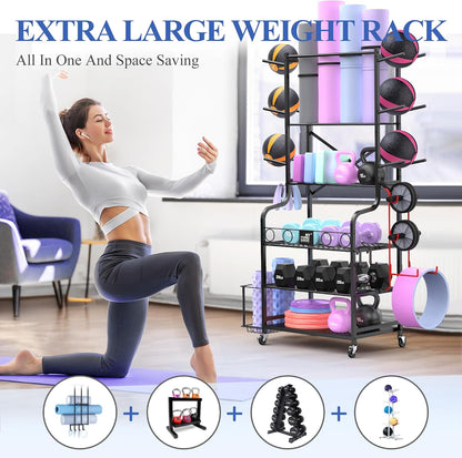 Home Gym Rack for Dumbbells, Yoga Mats and Workout Equipment