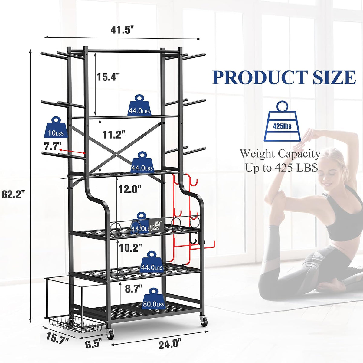 Home Gym Rack for Dumbbells, Yoga Mats and Workout Equipment
