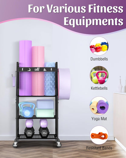 Home Gym Rack for Dumbbells, Yoga Mats and Workout Equipment