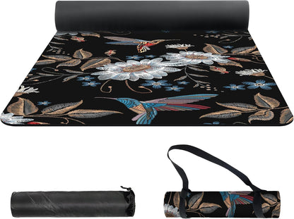 nuveti Yoga Mat Print Extra Thick TPE Non Slip Fitness Exercise Mat with Carrying Bag,72"x24" Extra Thick 6MM Exercise & Workout Mat for Yoga, Pilates Fitness and Floor Exercises - Colors B