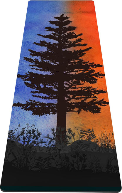 nuveti Yoga Mat Print Extra Thick TPE Non Slip Fitness Exercise Mat with Carrying Bag,72"x24" Extra Thick 6MM Exercise & Workout Mat for Yoga, Pilates Fitness and Floor Exercises - Colors B