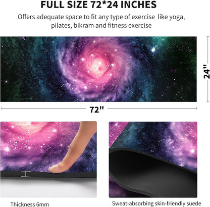 nuveti Yoga Mat Print Extra Thick TPE Non Slip Fitness Exercise Mat with Carrying Bag,72"x24" Extra Thick 6MM Exercise & Workout Mat for Yoga, Pilates Fitness and Floor Exercises - Colors B